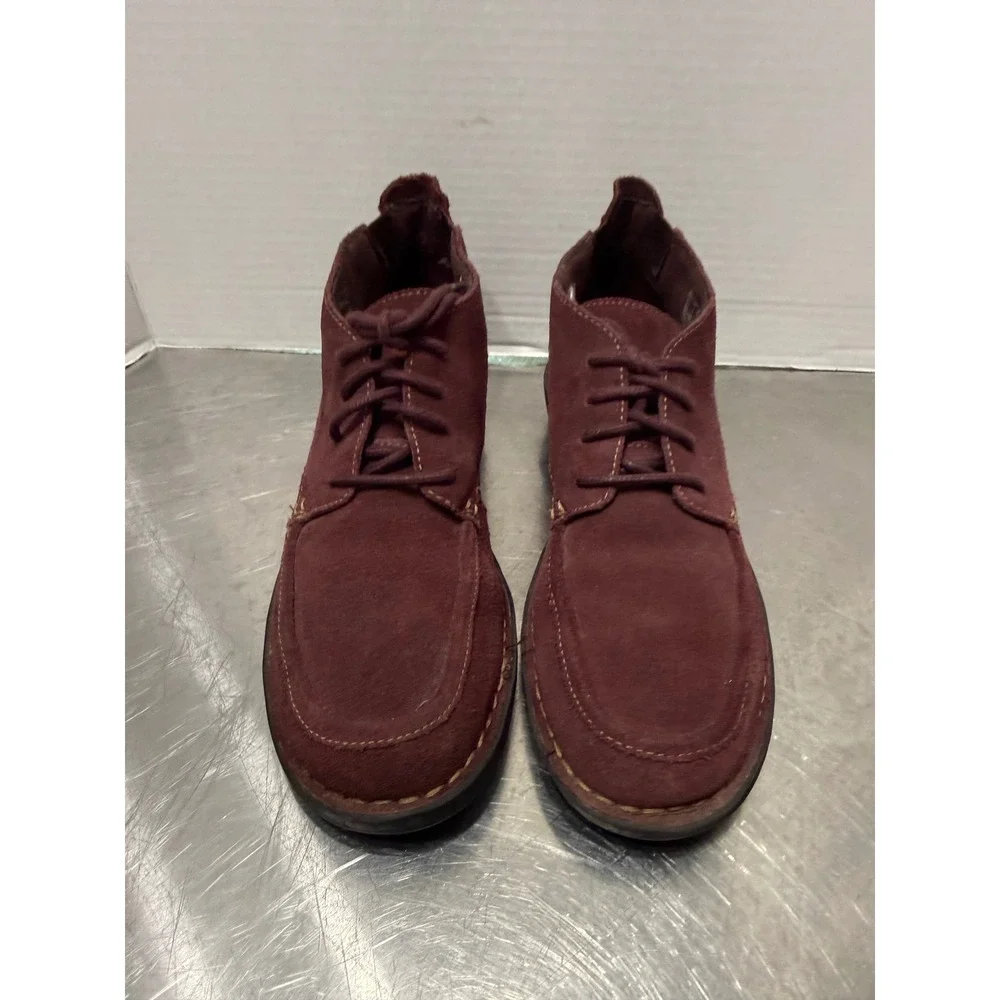 Clarks Nikki Class 8 Burgundy Suede Lace Up Chukka Ankle Boots 261047034055